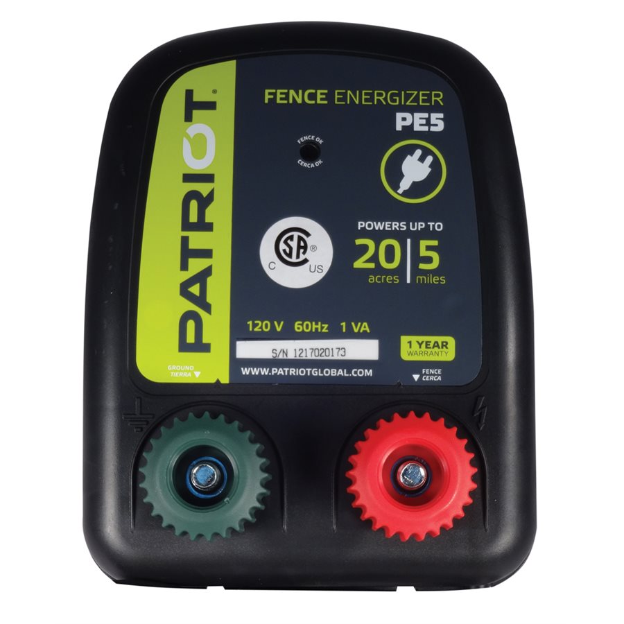 PE5 Fence Energizer Patriot 0.20 Joule for electric fence 