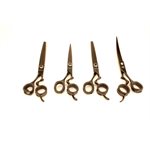 4 piece scissor 7" set 440c yellow case