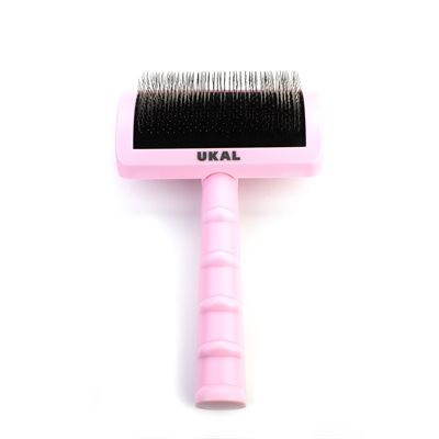 Brosse courbée 12mm à brins rigides rose