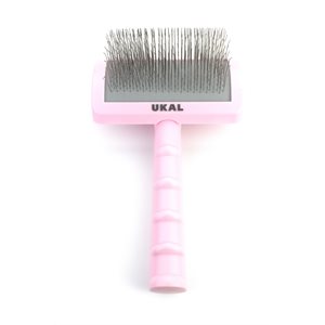 Pink Curved 25mm Soft Pins Slicker Brush