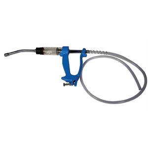 Seringue doseuse a tube 30ml avec poignee metal bleu