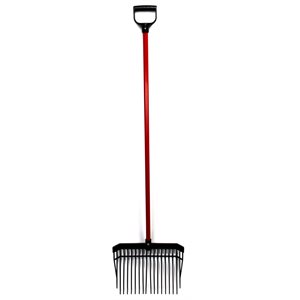 Fourche a litiere manche metal et tete plastique