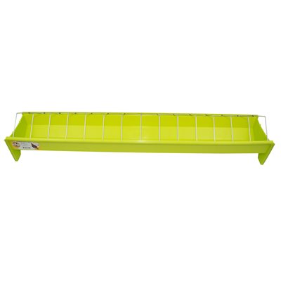 plastic chicken feed trough with metal grill