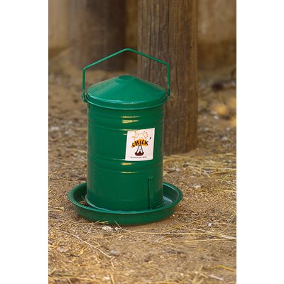 CHICK'A Poultry Feeder - Green Enamelled 5L